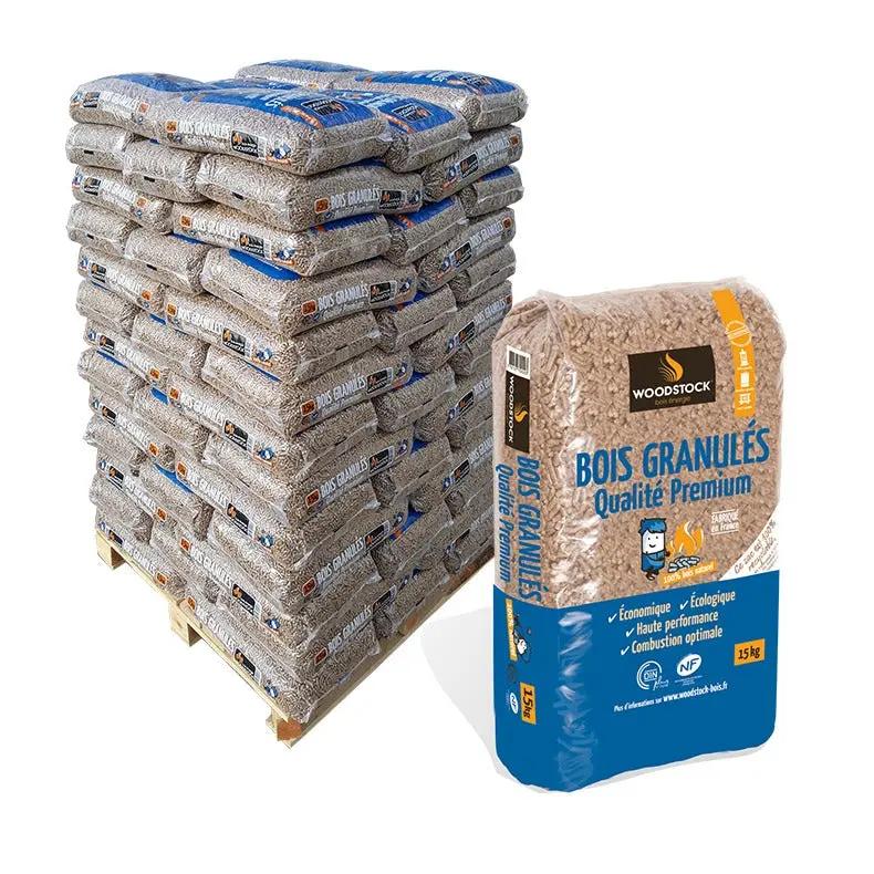 Pellets de bois - Palette de 66 sacs de 15kg - WOODSTOCK - FORT PELLETS
